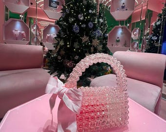 I Love New York ビーズショルダーバッグ、ハンドメイドプラスチック