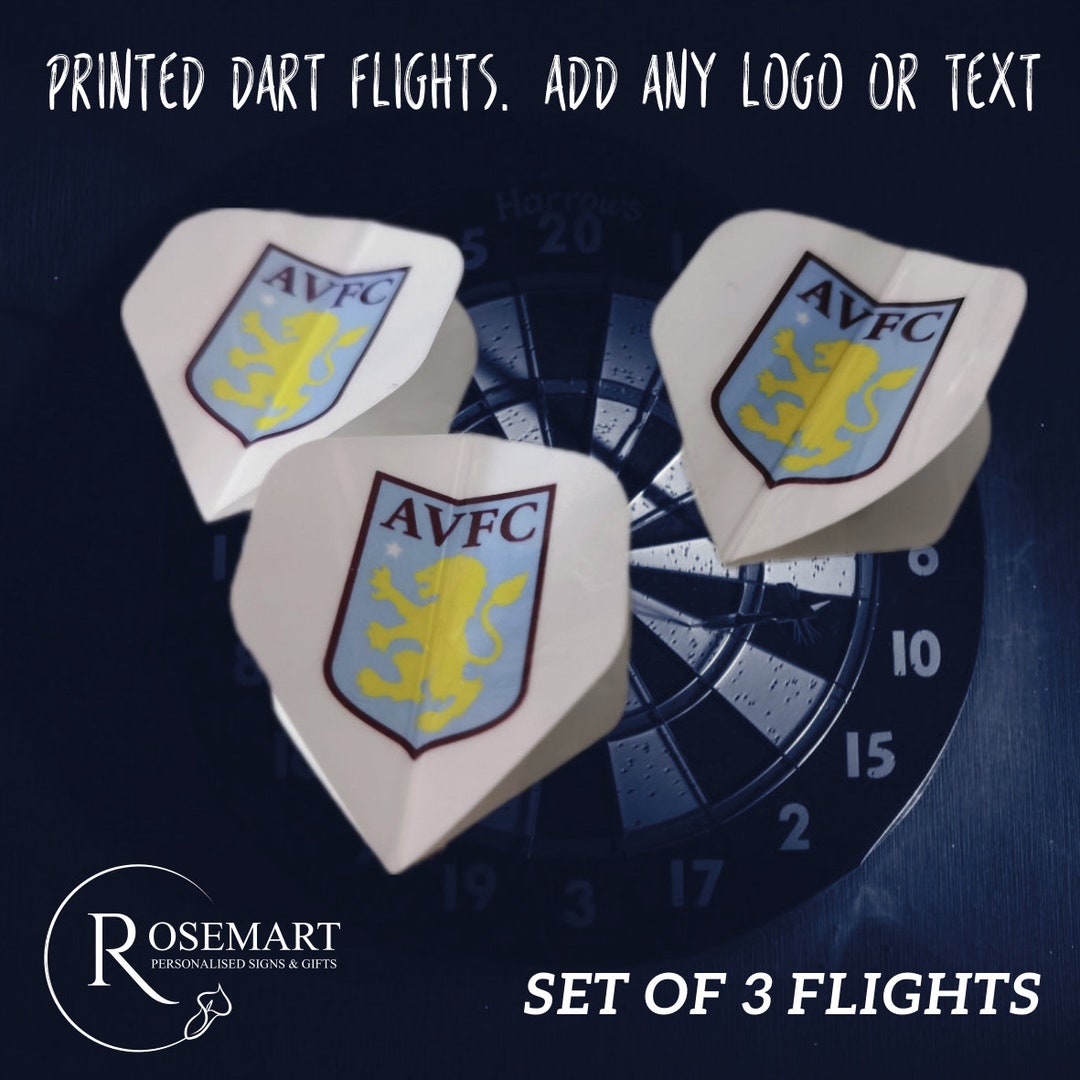Personalised Arrowhead Dart Flights Set of 3. Any Logo Photo Etsy UK