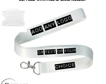 Personalised printed lanyard. 86cm long with free id card holder