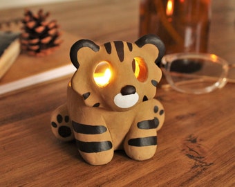 Tiger Candle Holder | Tealight | Ceramic Animal | Cute Gift |