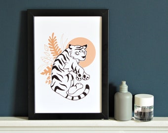 | d’impression d’art du tigre | A4 | de plantes minimalistes