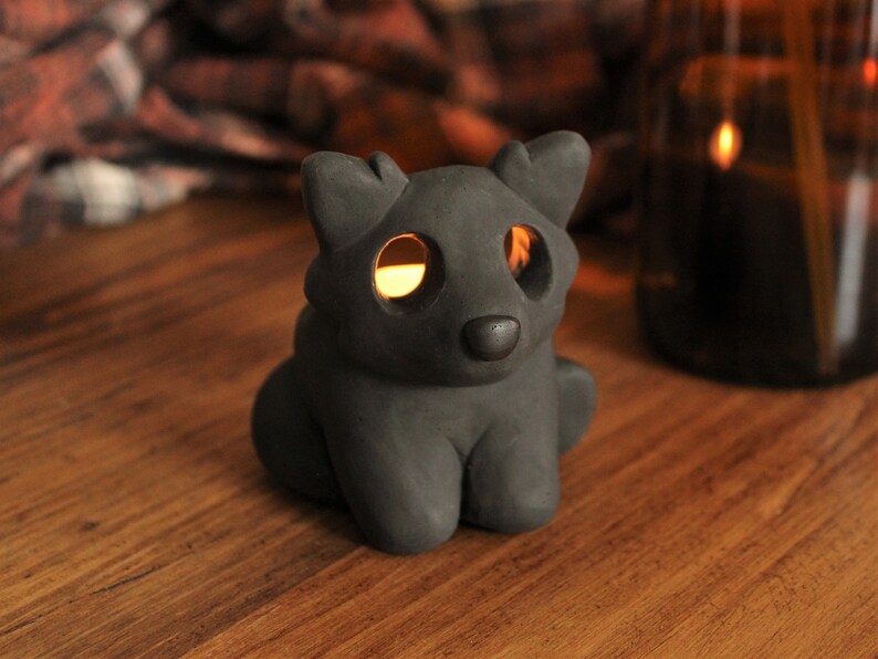Wolf/dog Candle Holder Tealight Ceramic Animal Cute Gift Etsy