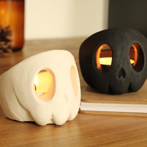 Skull Candle Holder Set Tealight Gift Halloween Decoration image 4
