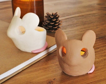 Mouse/Rat Candle Holder | Tealight | Ceramic Animal | Cute Gift |