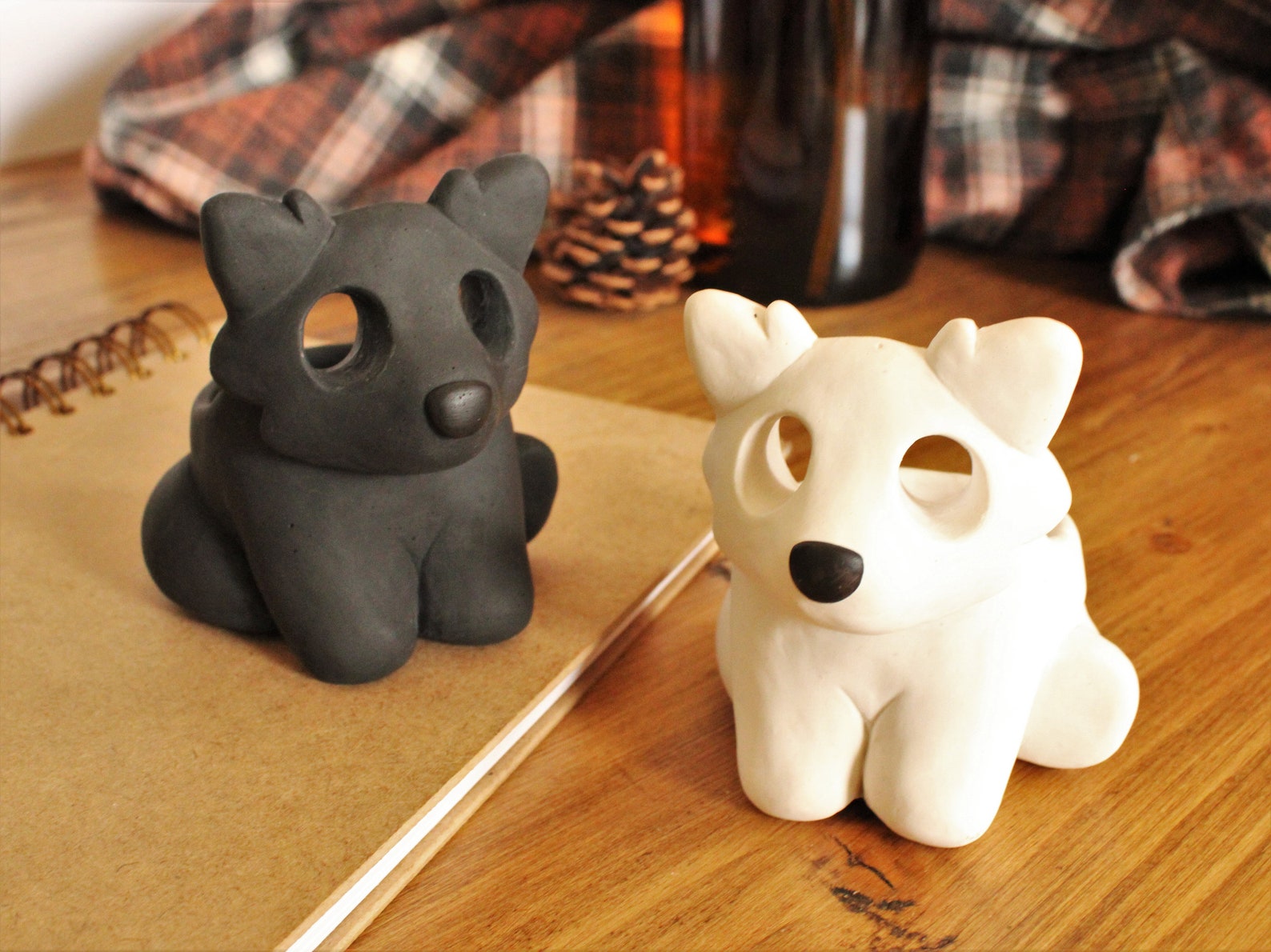 Wolf/dog Candle Holder | Tealight | Ceramic Animal | Cute Gift | - Etsy