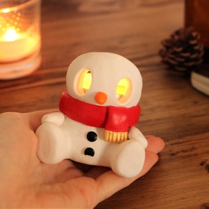 Snowman Christmas Candle Holder Tealight Cute Gift Decorations image 2