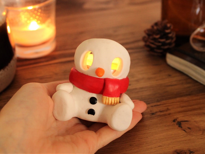Snowman Christmas Candle Holder Tealight Cute Gift Decorations image 2