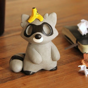 Raccoon Figurine | Cute Art Ornament | Gift | Decoration |