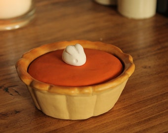 Pumpkin Pie Jewellery Pot/Box Bunny/Rabbit/Food