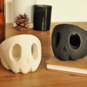 Skull Candle Holder Set Tealight Gift Halloween Decoration image 3