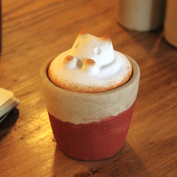 Coffee Cat Latte Art - Jewellery Pot/Box