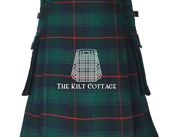 Cranston Tartan Utility Kilt for Men - Traditional Highlanders Casual Utility Kilt - Mens Cargo Pockets Tartan Kilt for Men