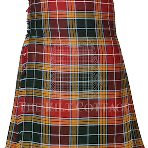 Buchanan Ancient Tartan Scottish 8 Yard Kilt - Custom Made Highlander Traditional Kilt - 16 Oz Tartan Kilts for Men - Made to Order