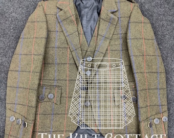 100% Wool Scottish Kilt Jacket and Waistcoat - Argyll Jacket - Made to Order - Premium Handmade - Tweed Jacket - Wedding Jacket and Vest