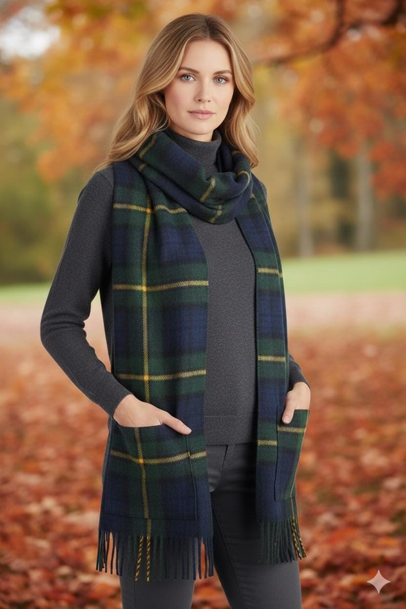 Bufanda De Tartán Grande Para Mujer - Pashmina Suave - 192x75 Cm - Invierno - Varios Colores
