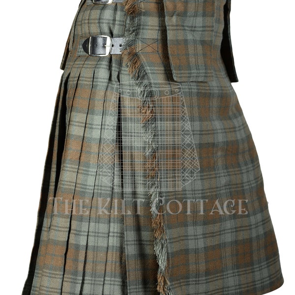 Black watch weathered Tartan 8 Yard Kilt for Men - Lightweight Highland Games Sport Kilt - Highlander Traditional Kilt - Custom Size