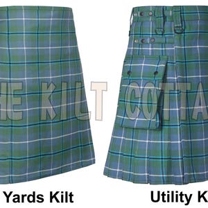 Douglas Ancient Tartan Scottish 8 Yard Kilt - Traditional Utility Kilt for Men - 16 Oz Tartan - Highlander Cargo Pockets Handmade Kilt