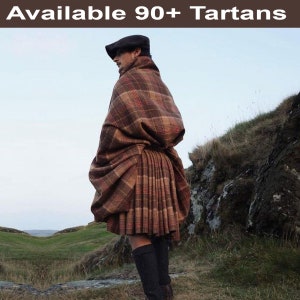 Schotse herenkilt 6 yards - traditionele handgemaakte Schotse ruitkilt - Highland herenkaft - acrylstof - beschikbaar: 90+ Schotse ruiten