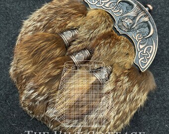 Volledige Jurk Bont Kilt Sporran Gouden/Bruin Kruis Ketting 3