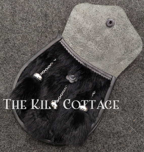 Black High Quality Sporran In USA With Enamel Buffalo Cantle - | Sporrans - Foto 4