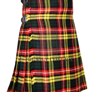 Buchanan Modern Tartan Scottish 8 Yard Kilt - Custom Made Highlander Traditional Kilt - 16 Oz Tartan Kilts for Men - Made to Order