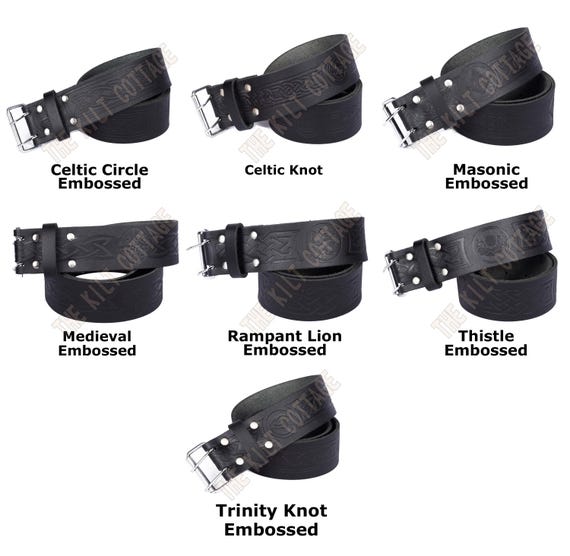 Miss Me Celtic Knot Black Leather Belt Size S/M/L See Measurements Eternal Knot Irish Leather Belt | Celtic Belts and Buckles  main image 4