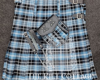 Clergy Ancient Tartan 8 Yard Kilt - Matching Semi Dress Tartan Sporran  - Scottish Traditional Kilt for Men - Handmade Highlander Kilt