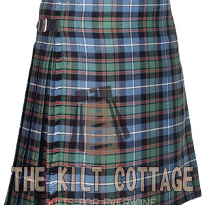 Kilt escocés MacRae Ancient Tartan de 8 yardas para hombre - Tejido acrílico de 16 oz - Hecho a medida - Kilt tradicional de las Tierras Altas para hombre - Hecho a pedido