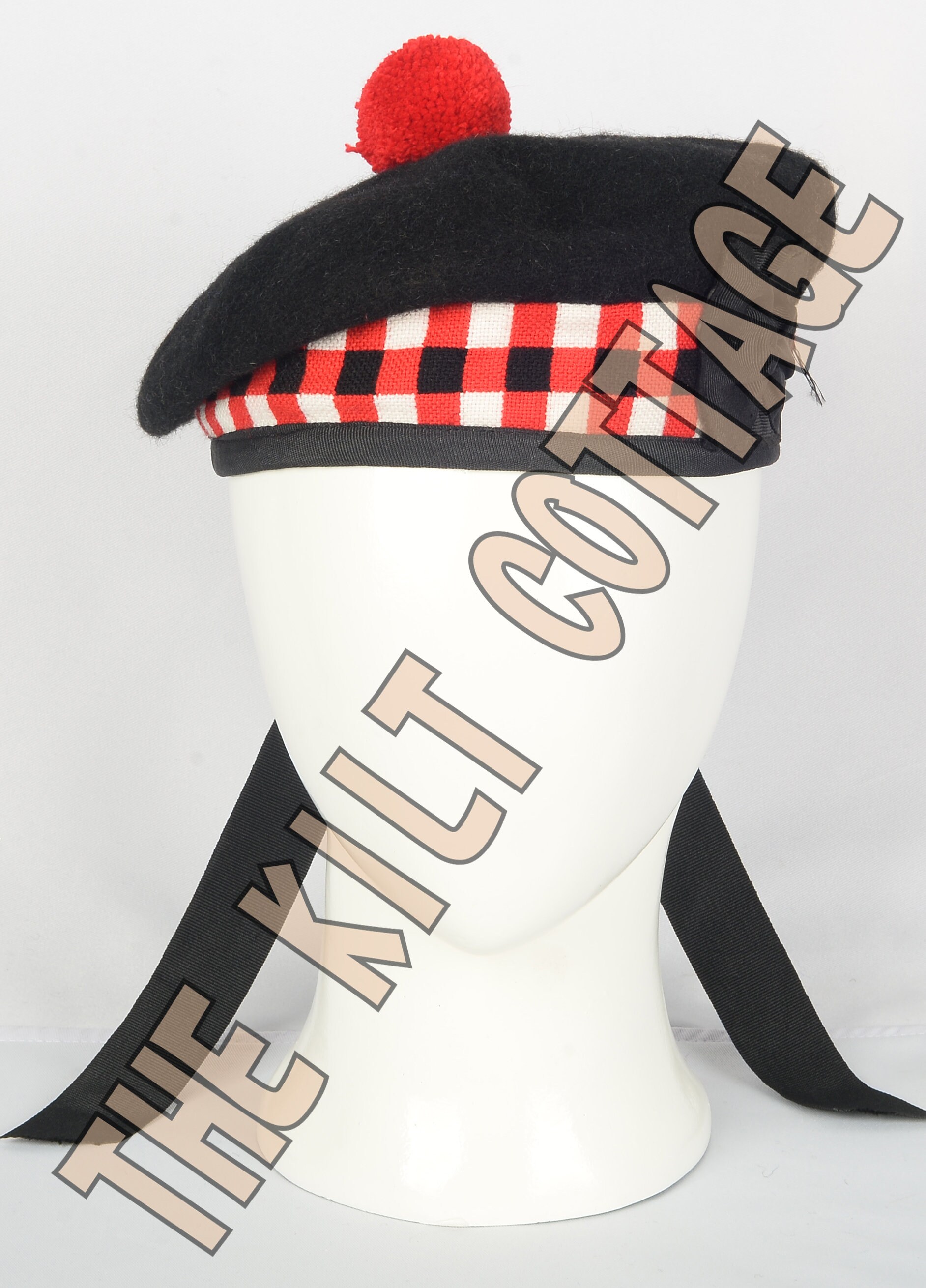 Balmoral Scottish Wool Hat - 100% Pure Wool Highland Cap With Toorie, Size 7 1/4 (57cm) - View #6