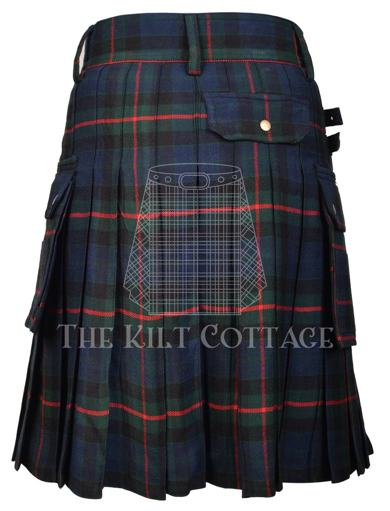 Kilt Feature Gunn Tartan Utility Kilt for Men - Lightweight Highland Games Sport ...