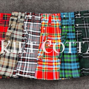 Scottish Kilt - Traditional Tartan Utility Kilt - Handmade Kilt - Scottish Clan Tartan Utility Kilt - Made to Order - Tartan A to L