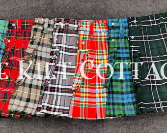 Scottish Kilt - Traditional Tartan Utility Kilt - Handmade Kilt - Scottish Clan Tartan Utility Kilt - Made to Order - Tartan A to L