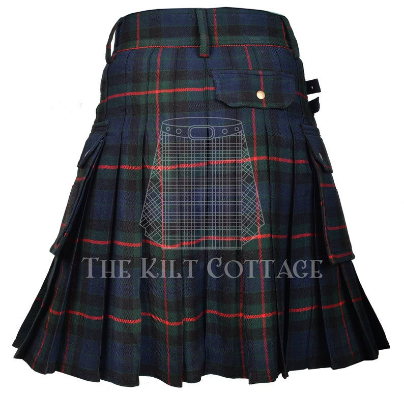 Kilt Feature Gunn Tartan Utility Kilt for Men - Lightweight Highland Games Sport ...