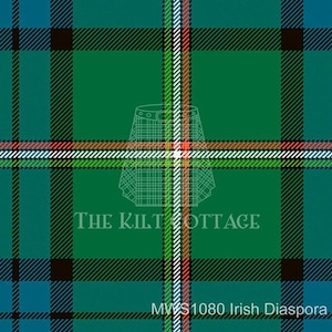 Irish Diaspora Tartan- Homespun 100% Acrylic 16 oz Tartan Fabric -54 Inches Width -Running Yards- Kilt Making Fabric -Machine Washable