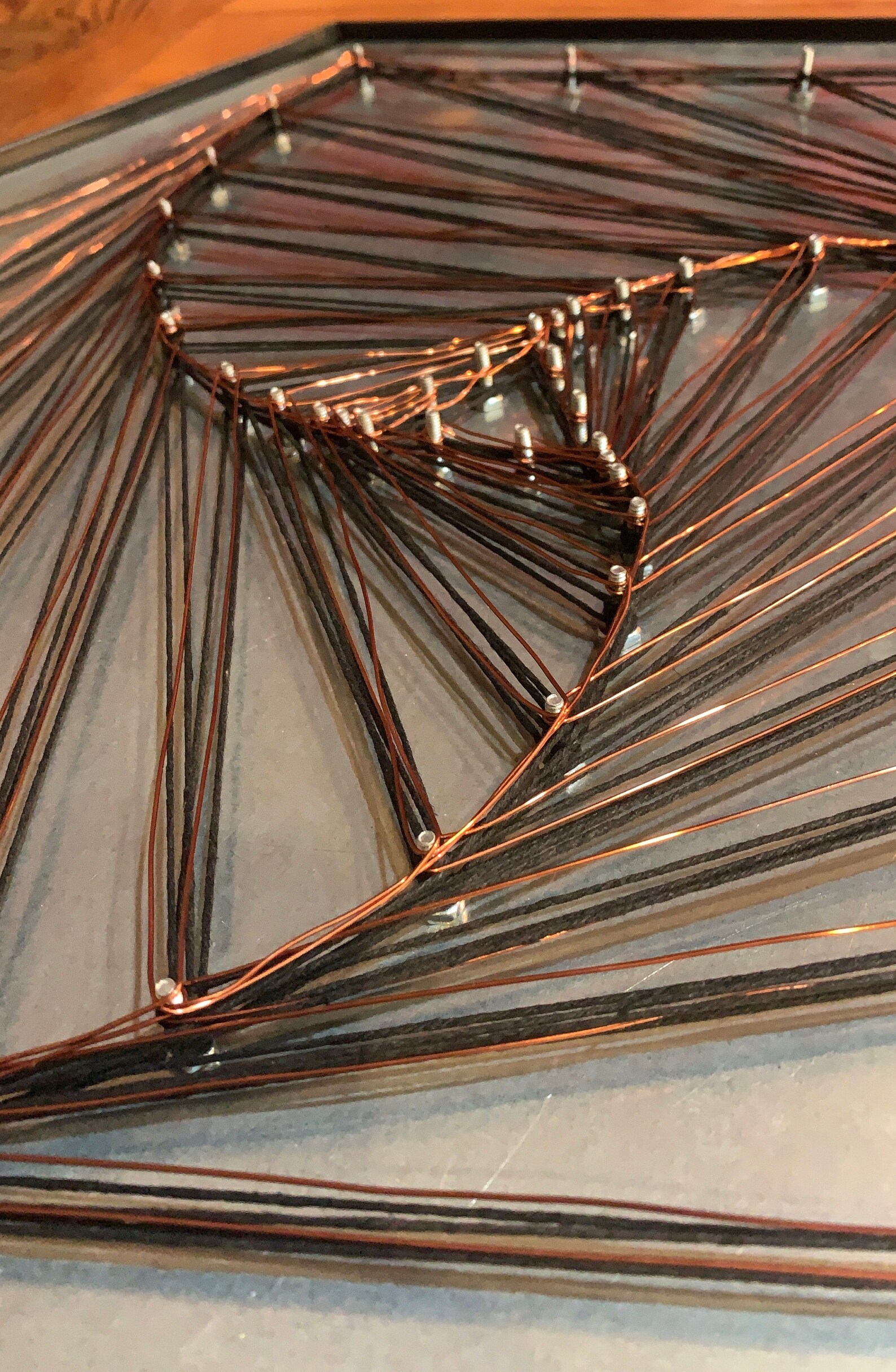 Hexagon String Art Copper Wire on Metal Etsy