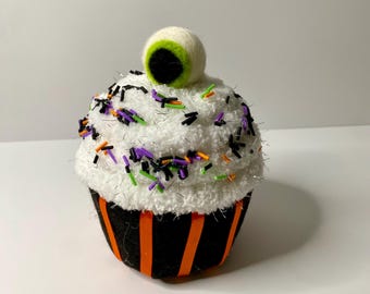 Halloween fake bake cupcake wreath attachment tier tray decor, Halloween treat party decoration, halloween fake baked cupcake decor