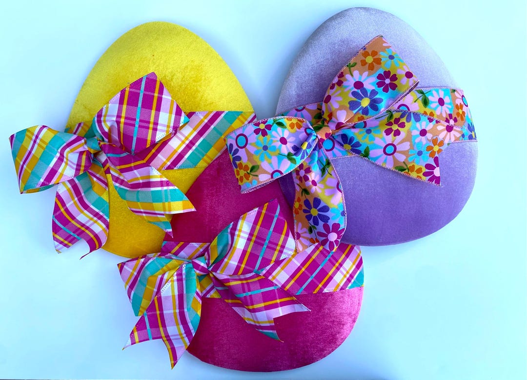 Velvet Attachment Rey Velvet Easter Egg Wreath Attachment, Velvet Easter Wreath Embellishment ...