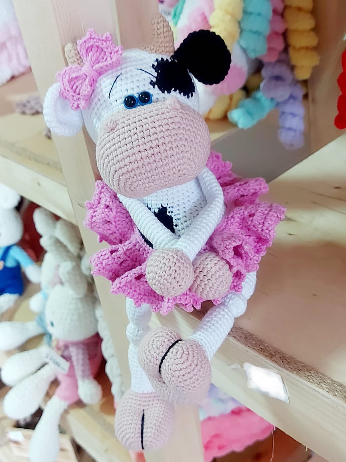 Crochet Cow Amigurumi Cow Crochet Stuffed Pink Animal | Etsy
