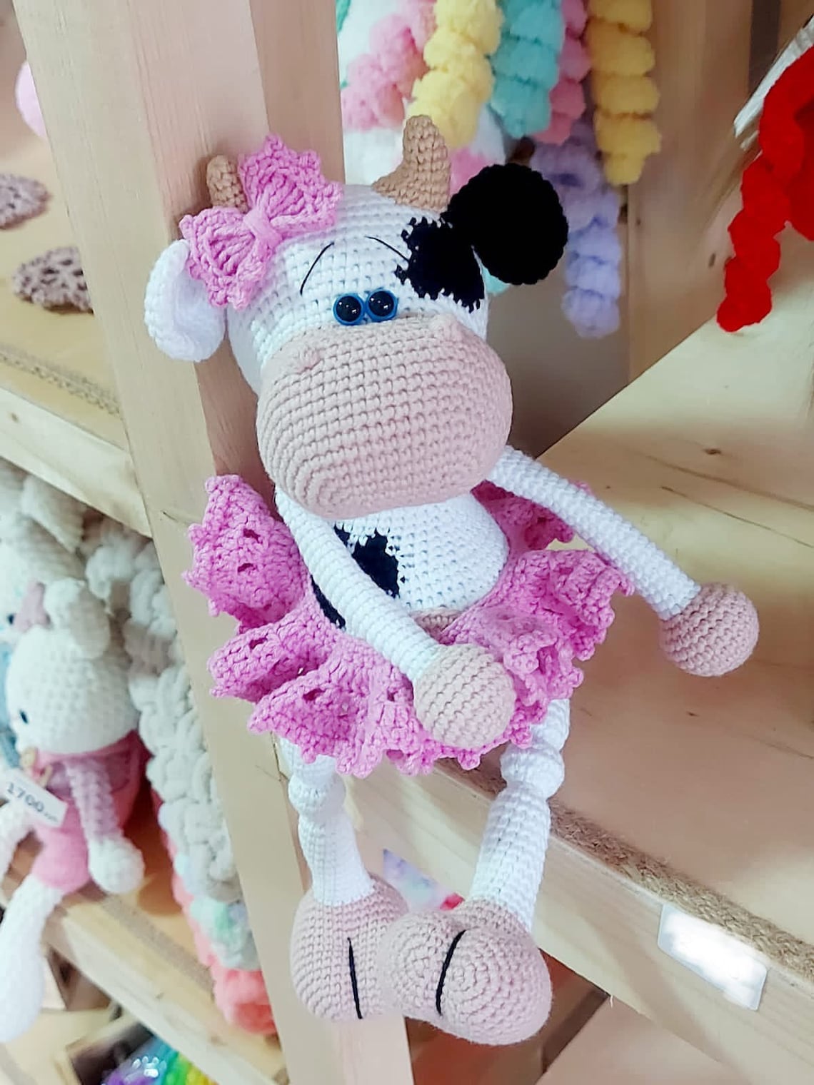 Crochet Cow Amigurumi Cow Crochet Stuffed Pink Animal | Etsy