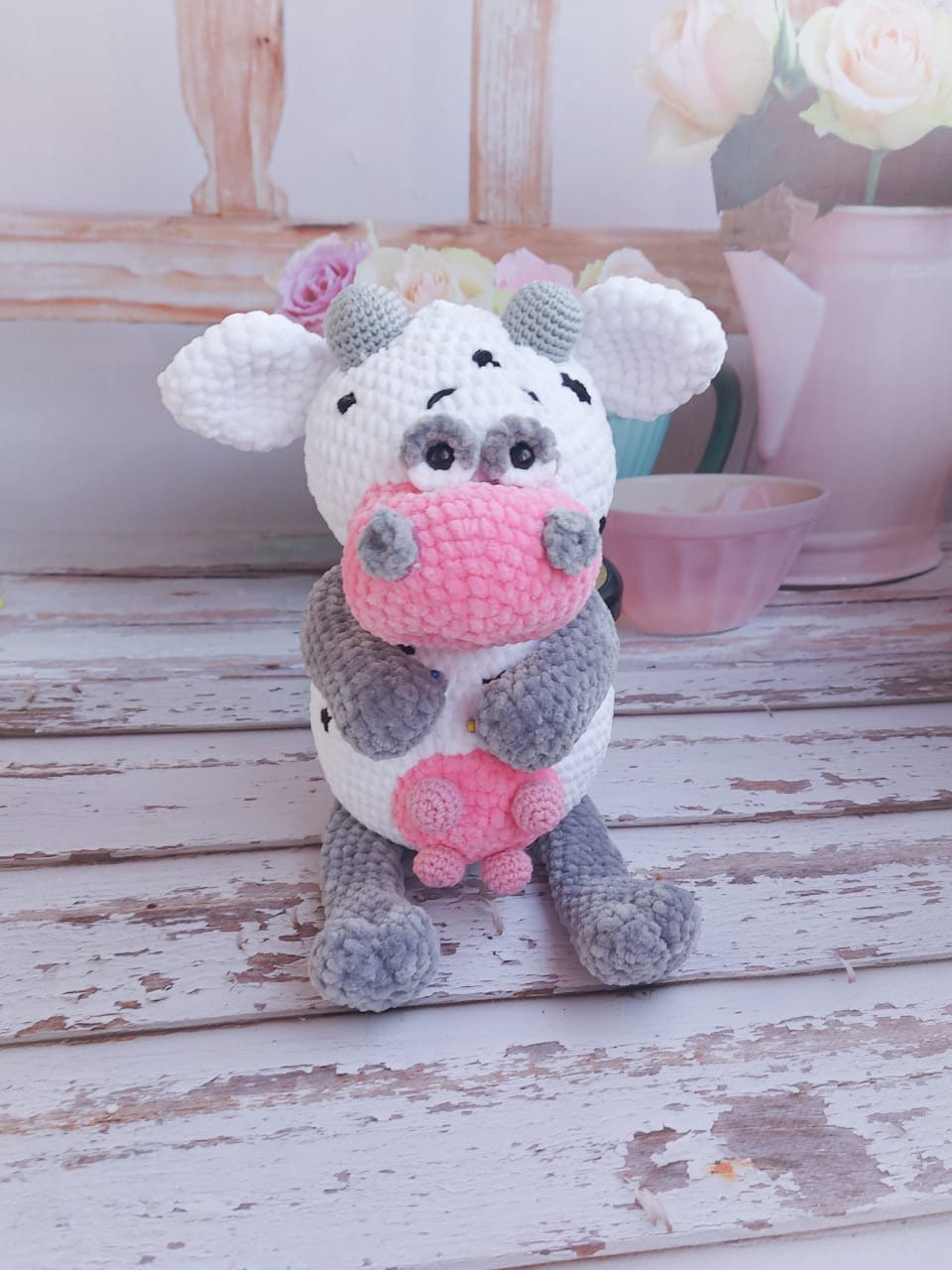 Crochet cow Amigurumi cow Crochet stuffed pink animal | Etsy