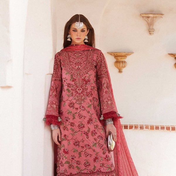 Hussain Rehar Luxury Lawn Collection Pakistani Dress Party Wear Dress Wedding Dress Indian Dress Salwar Kameez