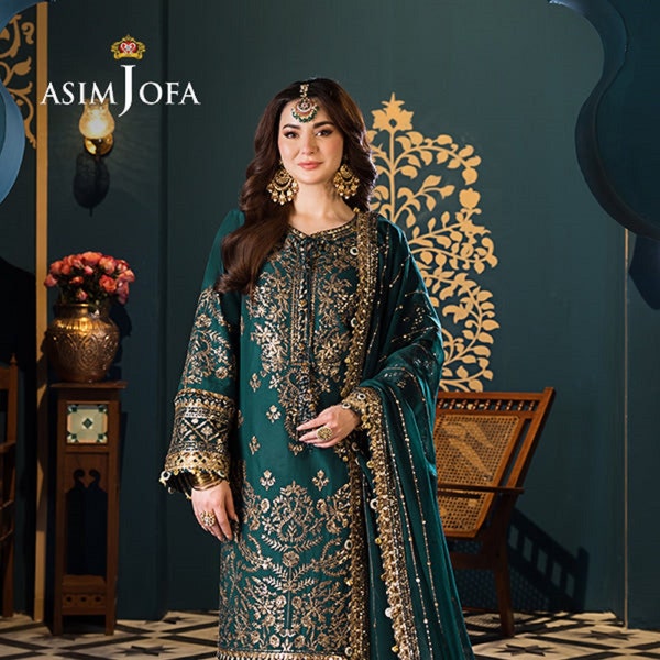 Asim Jofa Fasana-E-Ishq EID luxe gazoncollectie Pakistaanse pak Pakistaanse jurk feestkleding jurk trouwjurk Indiase jurk cadeau voor haar