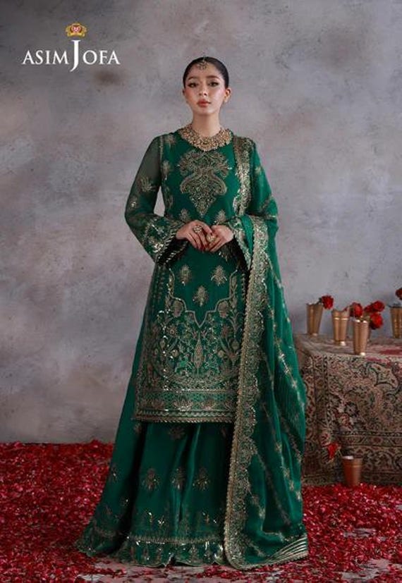 asim jofa formal dresses Asim Jofa White Chiffon Formal Collection 3pc – Emarlad Wear main image 1