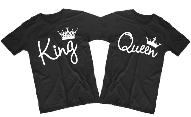 SAVE 10USD on King /& queen Couple tshirts,Matching t-shirt for couples,Anniversary gift,Short sleeves shirt