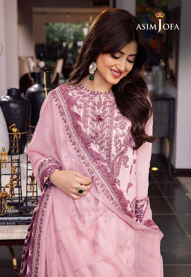 Asim Jofa Embroidered Pakistani Khaddar Dress