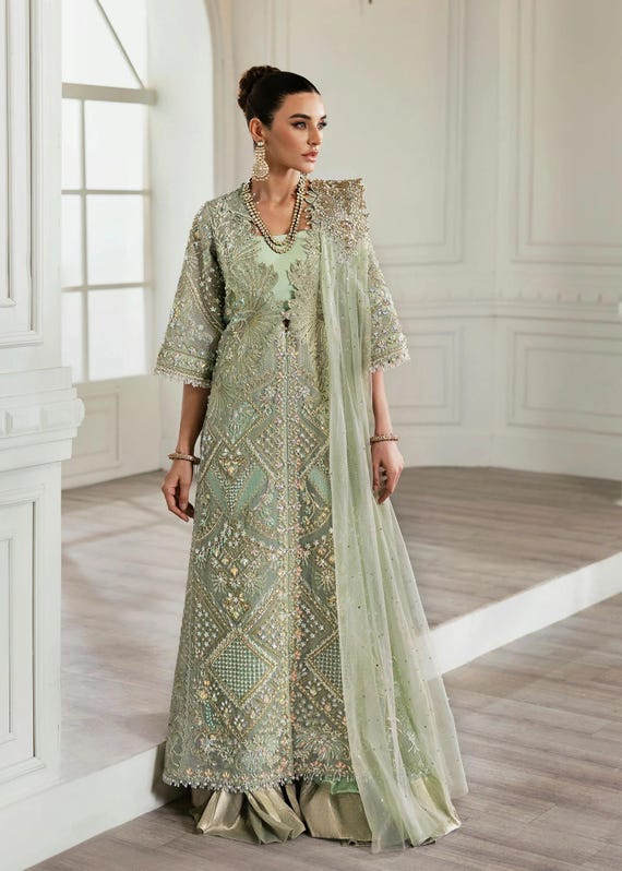 aqua embroidered dress Aqua Tropical Print Art Georgette Embroidered Cut-Out Dress 16 / REGULAR main image 1