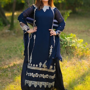 Pakistani 3 Piece Blue - Etsy
