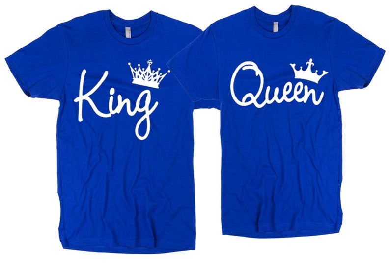 SAVE 10USD on King /& queen Couple tshirts,Matching t-shirt for couples,Anniversary gift,Short sleeves shirt