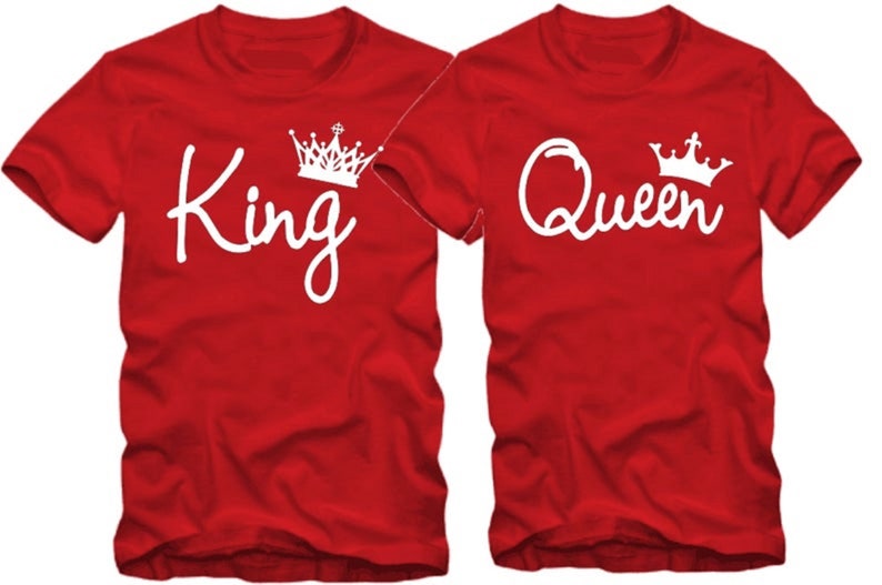 SAVE 10USD on King /& queen Couple tshirts,Matching t-shirt for couples,Anniversary gift,Short sleeves shirt