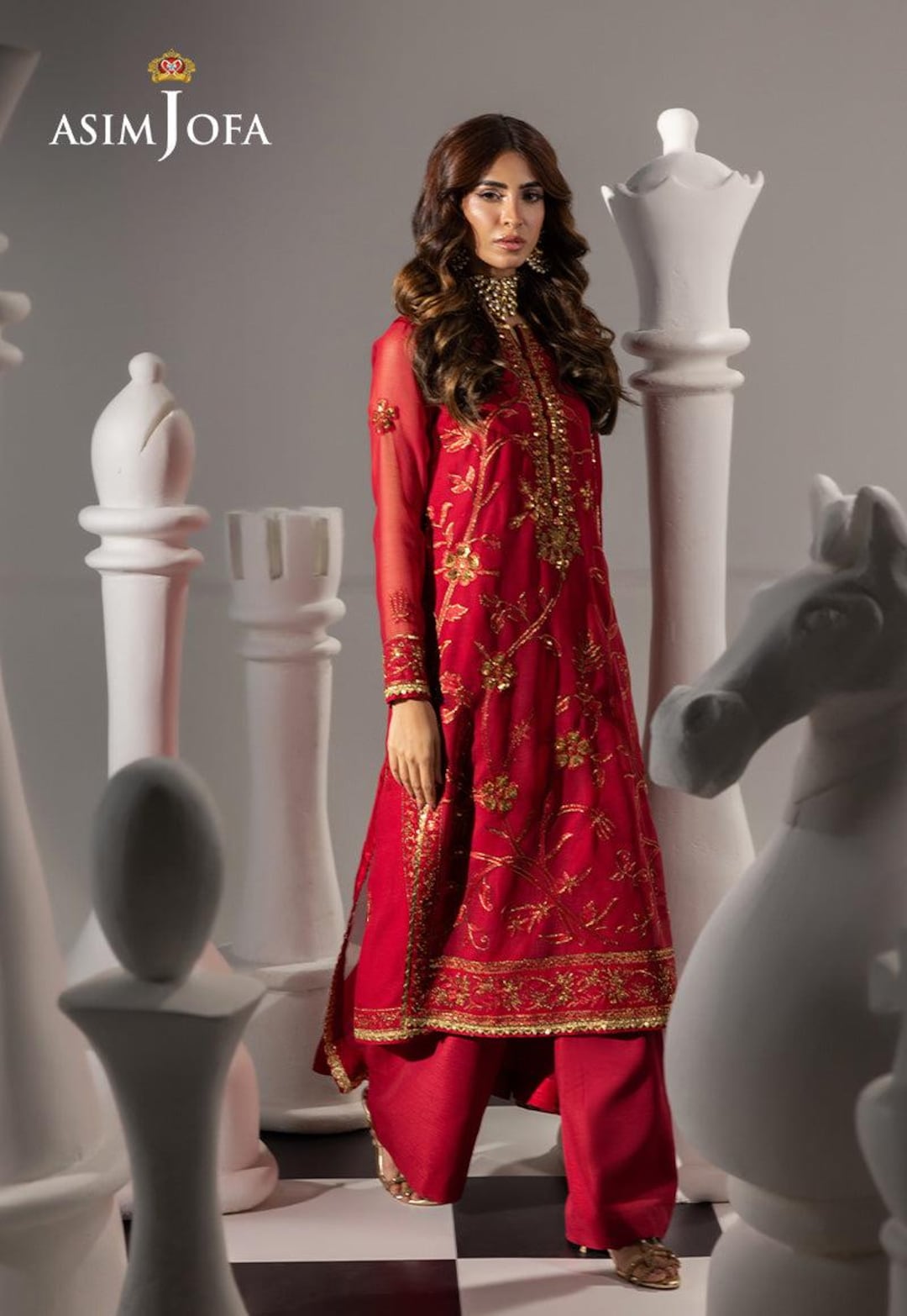 open lace back dress Asim Jofa Semi Formal Ready to Wear Collection 06 main image 1